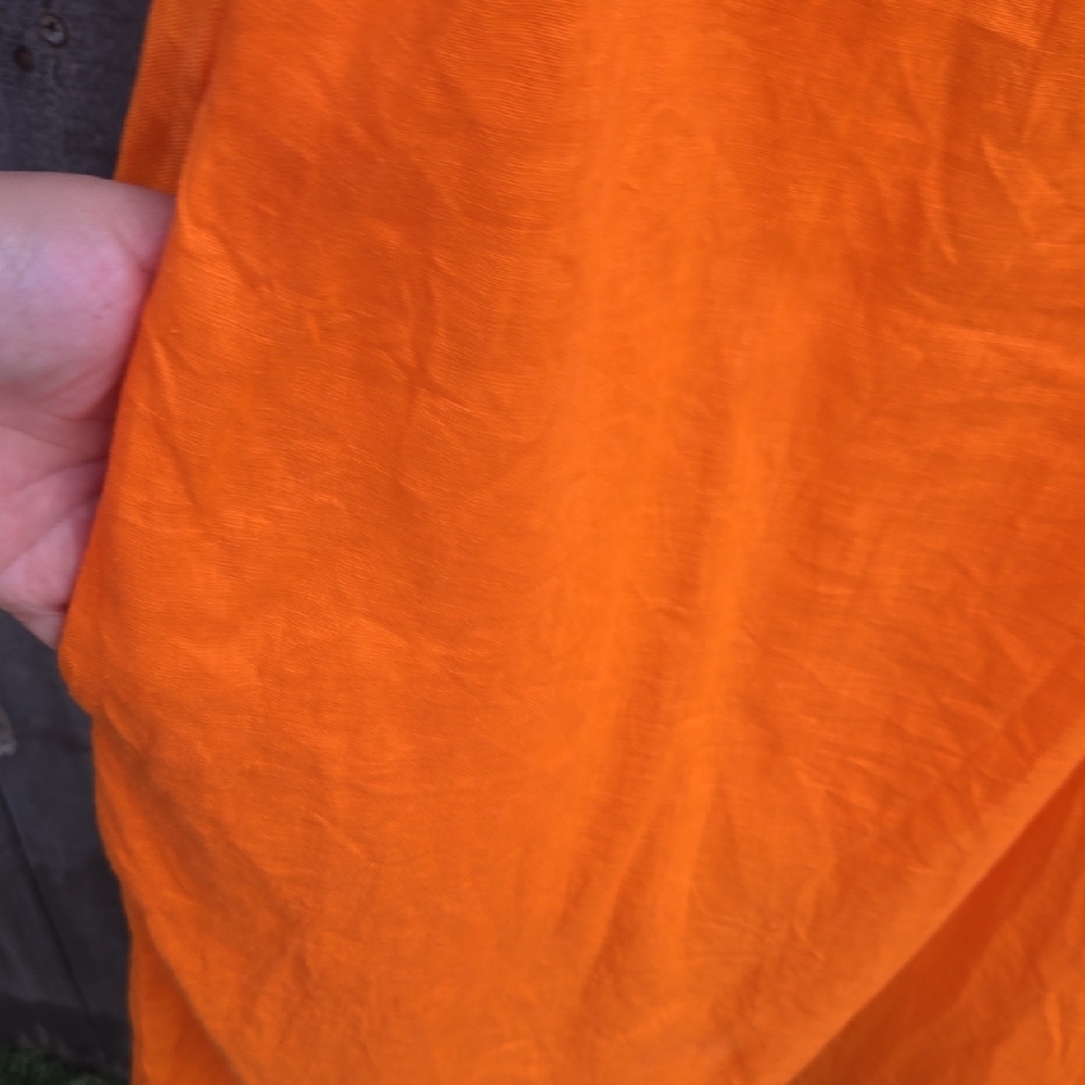 Banana Republic Bright Orange Maxi Dress 100% Linen Size XXL - Picture 6 of 10